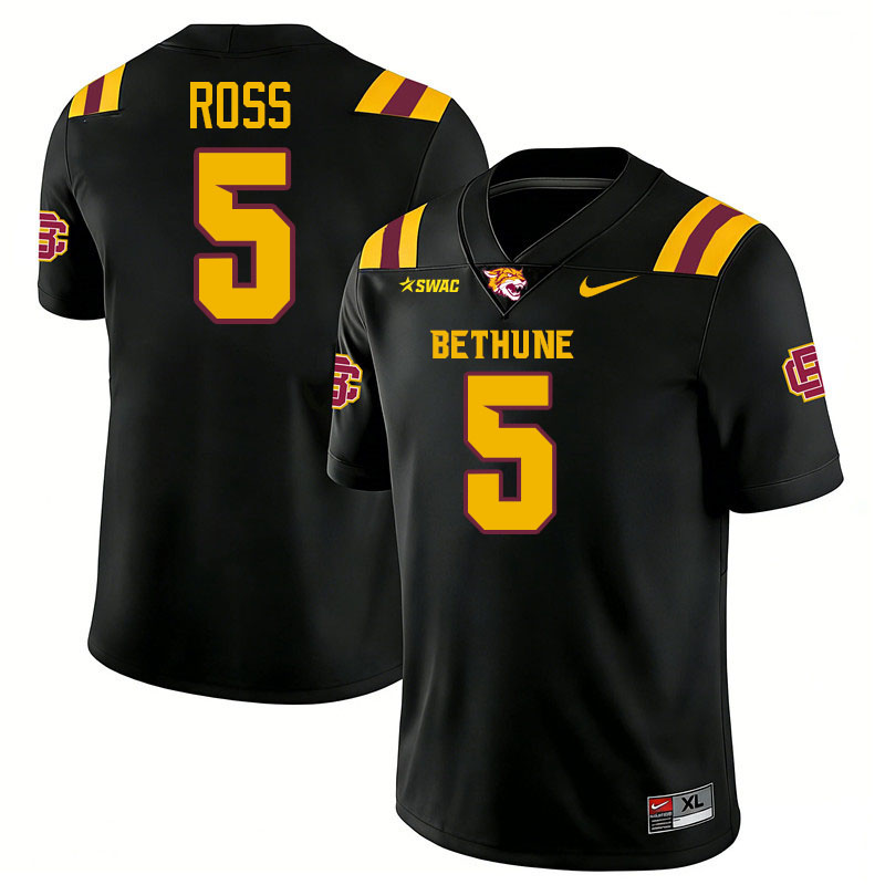Bethune-Cookman Wildcats #5 Javon Ross College Football Jerseys,Uniforms-Black